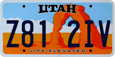 UT license plate Z812IV