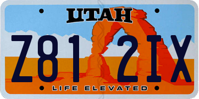 UT license plate Z812IX