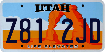 UT license plate Z812JD