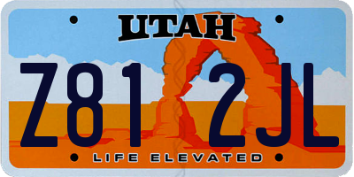 UT license plate Z812JL