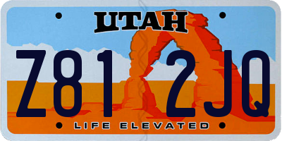 UT license plate Z812JQ