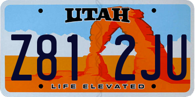 UT license plate Z812JU