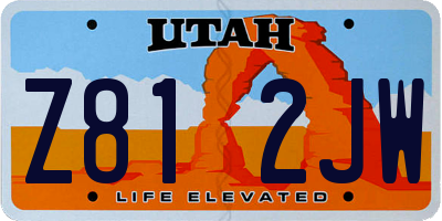 UT license plate Z812JW