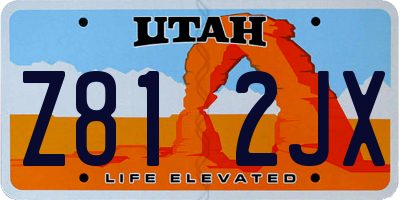UT license plate Z812JX