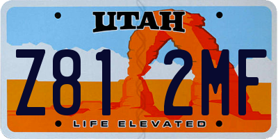 UT license plate Z812MF