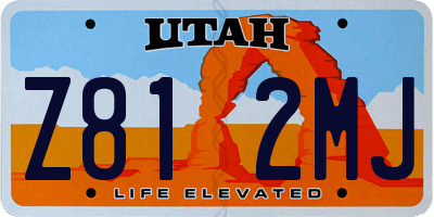 UT license plate Z812MJ