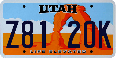 UT license plate Z812OK