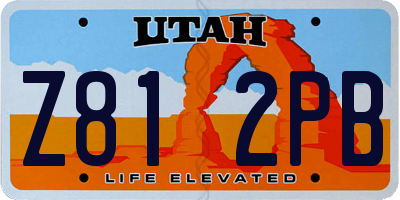 UT license plate Z812PB