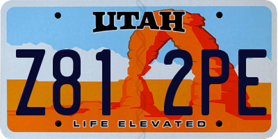 UT license plate Z812PE