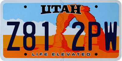 UT license plate Z812PW