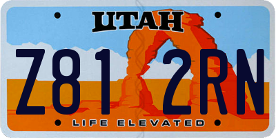 UT license plate Z812RN