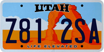 UT license plate Z812SA