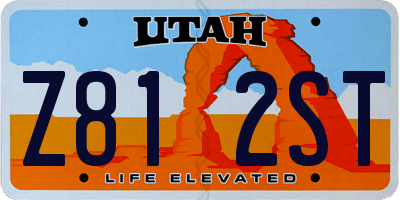 UT license plate Z812ST