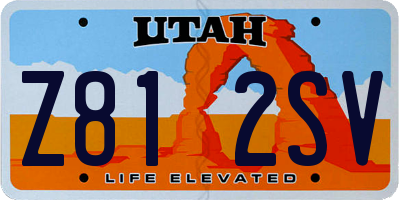 UT license plate Z812SV