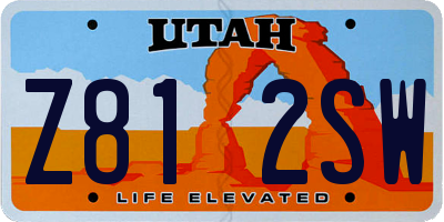 UT license plate Z812SW