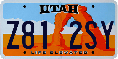 UT license plate Z812SY