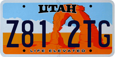 UT license plate Z812TG