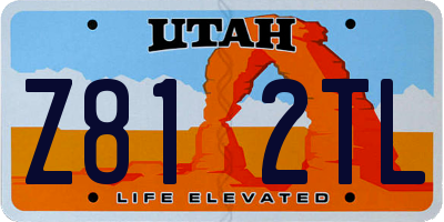 UT license plate Z812TL