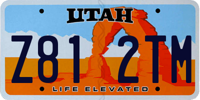 UT license plate Z812TM