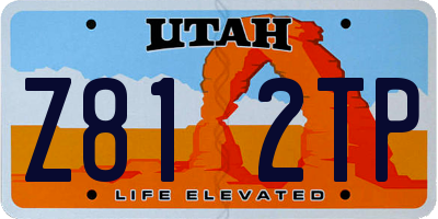 UT license plate Z812TP