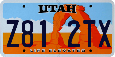 UT license plate Z812TX