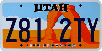 UT license plate Z812TY