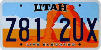 UT license plate Z812UX
