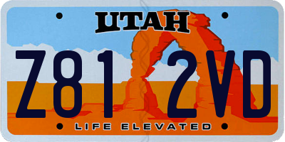 UT license plate Z812VD