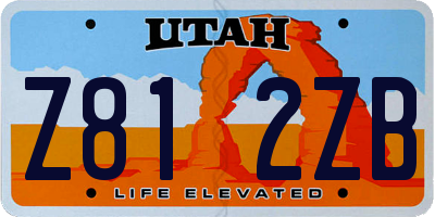 UT license plate Z812ZB