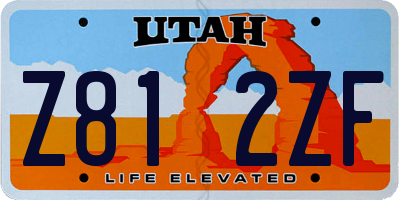 UT license plate Z812ZF