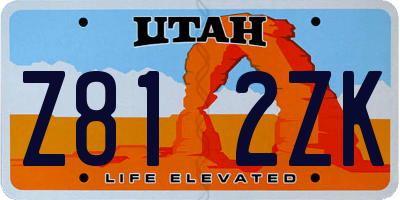 UT license plate Z812ZK