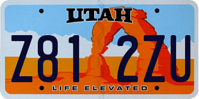 UT license plate Z812ZU