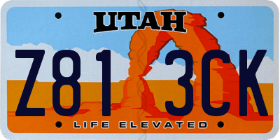 UT license plate Z813CK
