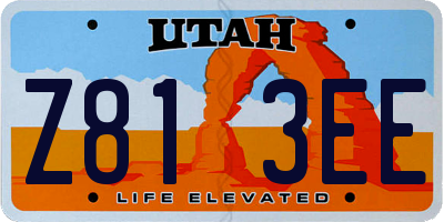UT license plate Z813EE