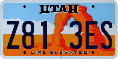 UT license plate Z813ES