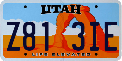 UT license plate Z813IE