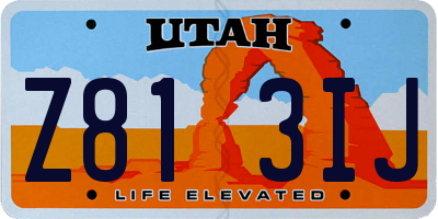 UT license plate Z813IJ