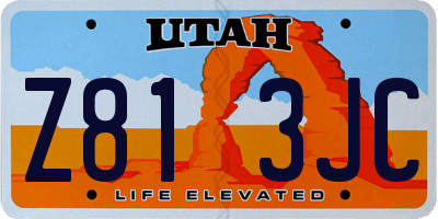 UT license plate Z813JC