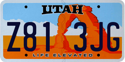 UT license plate Z813JG