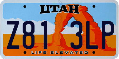 UT license plate Z813LP