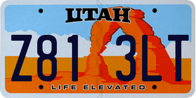 UT license plate Z813LT