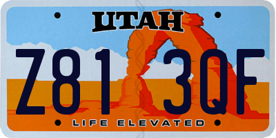 UT license plate Z813QF