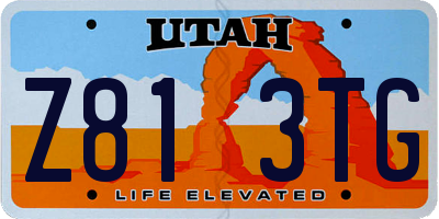UT license plate Z813TG