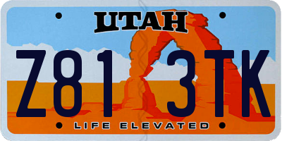 UT license plate Z813TK