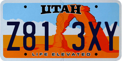 UT license plate Z813XY