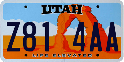 UT license plate Z814AA