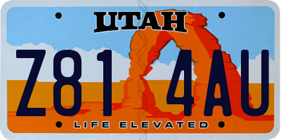 UT license plate Z814AU
