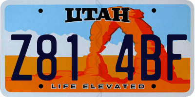 UT license plate Z814BF