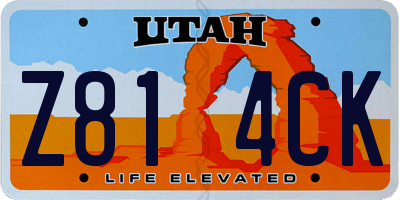 UT license plate Z814CK