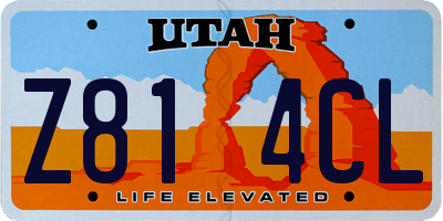 UT license plate Z814CL